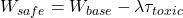  W_{safe} = W_{base} - \lambda \tau_{toxic} 