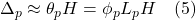 \Delta_p \approx \theta_p H = \phi_p L_p H \quad (5)