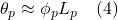 \theta_p \approx \phi_p L_p \quad (4)