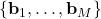 \{\mathbf{b}_1,\ldots,\mathbf{b}_M\}