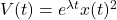 V(t) = e^{\lambda t} x(t)^2