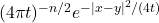 (4\pi t)^{-n/2}e^{-|x-y|^2/(4t)}