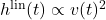  h^{\text{lin}}(t) \propto v(t)^2 
