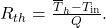  R_{th} = \frac{\overline{T}_h - T_\text{in}}{Q}. \tag{7} 